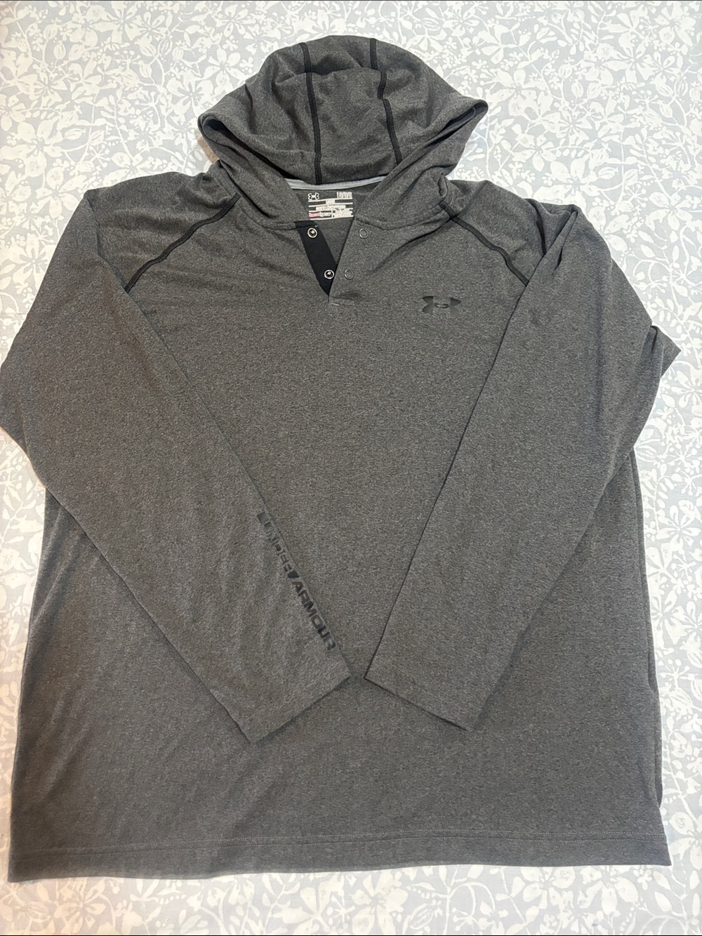 Under Armour Men's Hooded Loose Long Sleeve Pullover - Charcoal, Size L